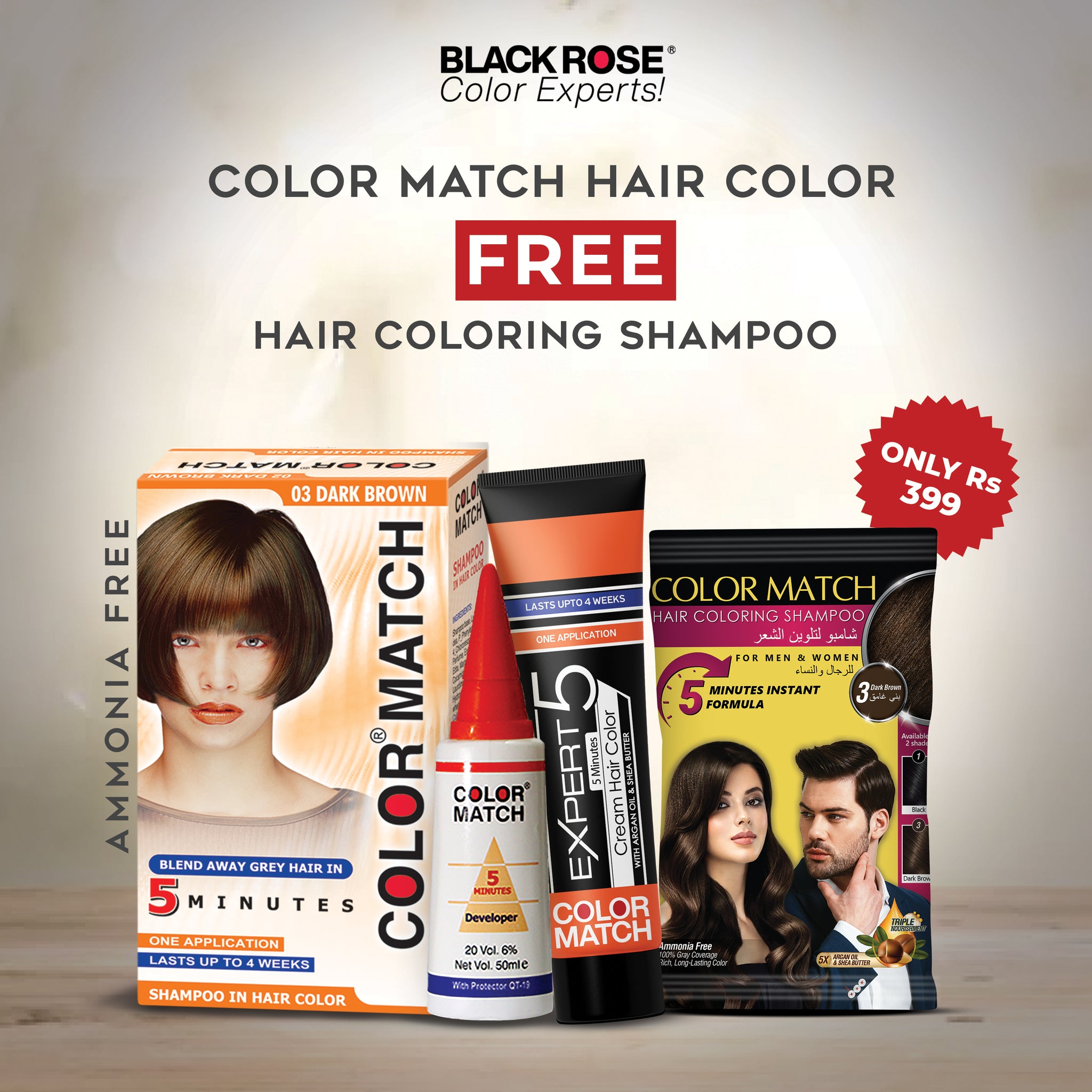 Color Match Hair Color With Free Hair Coloring Shampoo