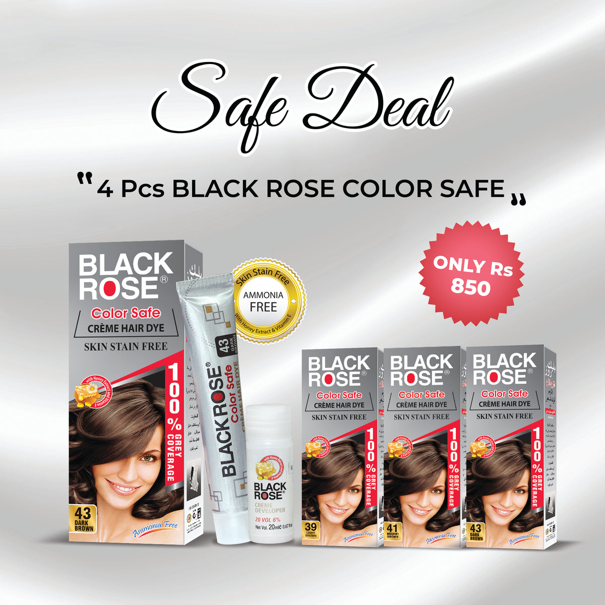 Buy 4 pieces of Black Rose Color Safe