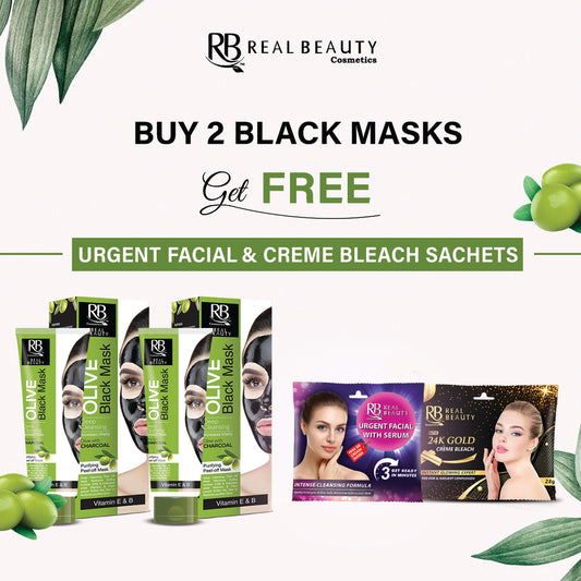 Buy 2 Black Masks Get Free Urgent Facial & creme Beach